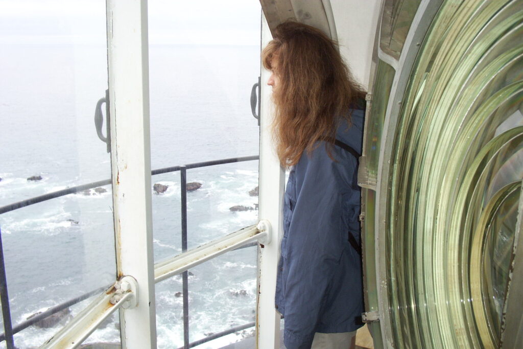 Kari Rose Parsell of Sacramento admires the view from Point Arena Lighthouse on the North Coast.