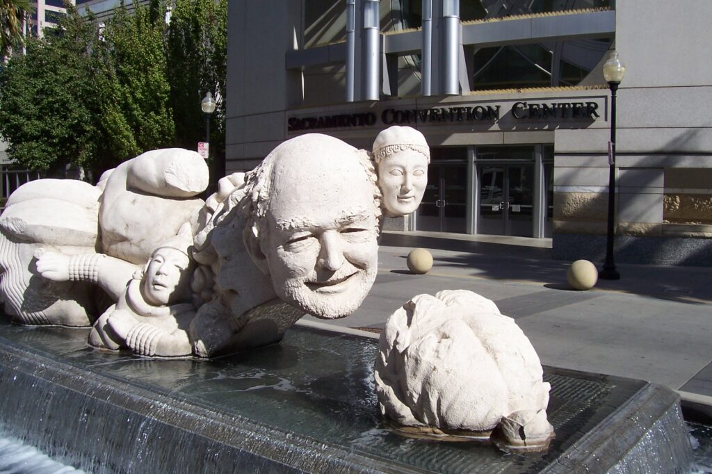 These fountain statues outside the Sacramento Convention Center add a bit of whimsy to the city.