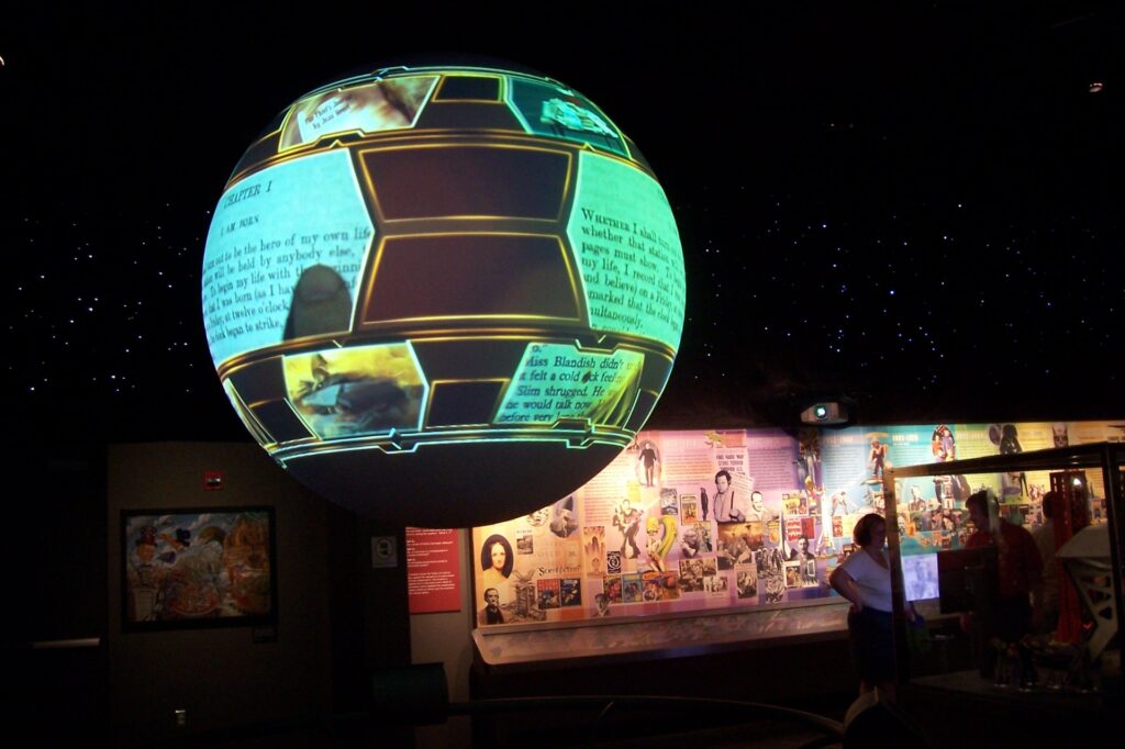 The Science Fiction Museum is a dark but information-packed place at the foot of the Space Needle.